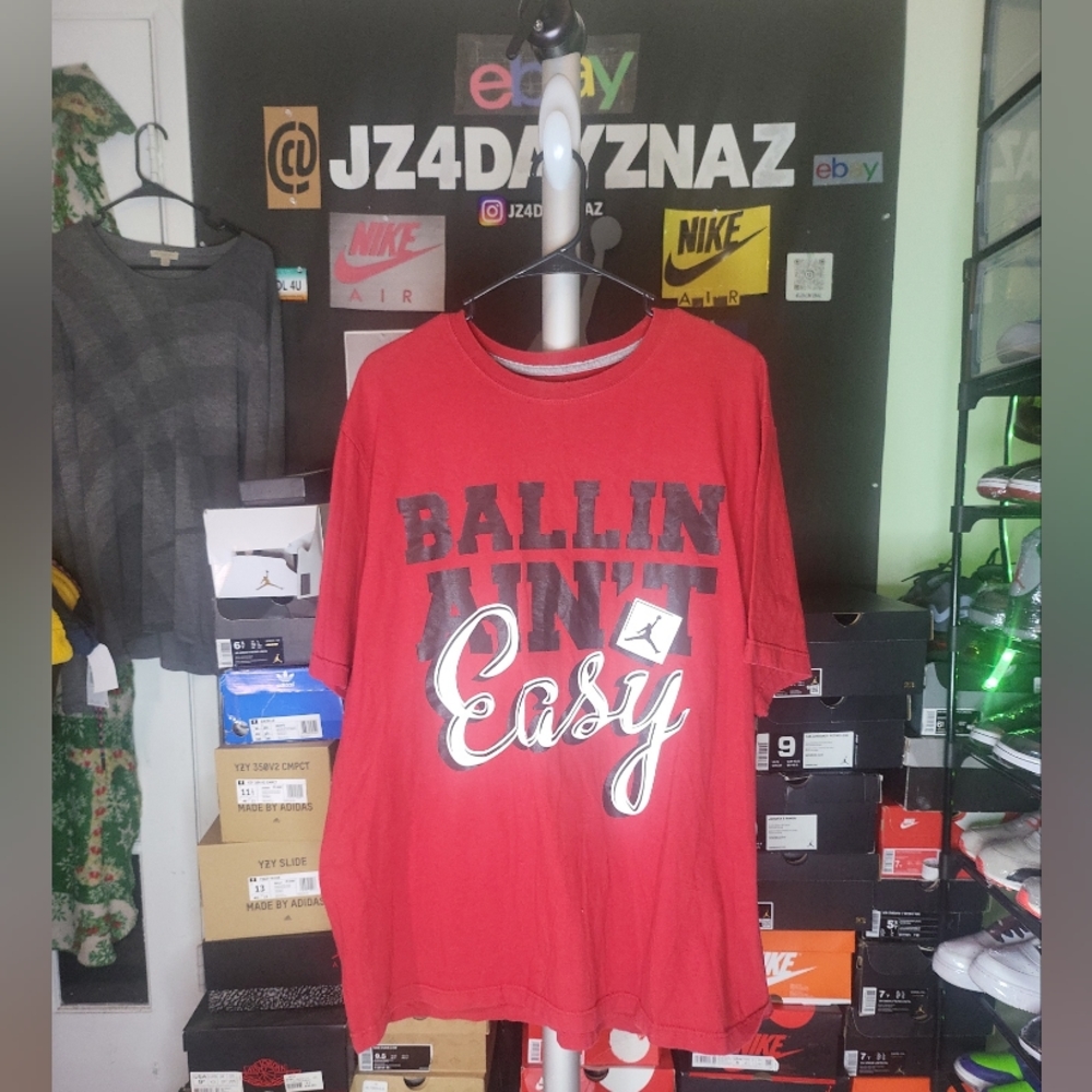 Jordan Brand, Ballin Ain't Easy Crewneck Graphic T-Shirt 2XL